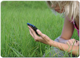 Watching tv outdoors